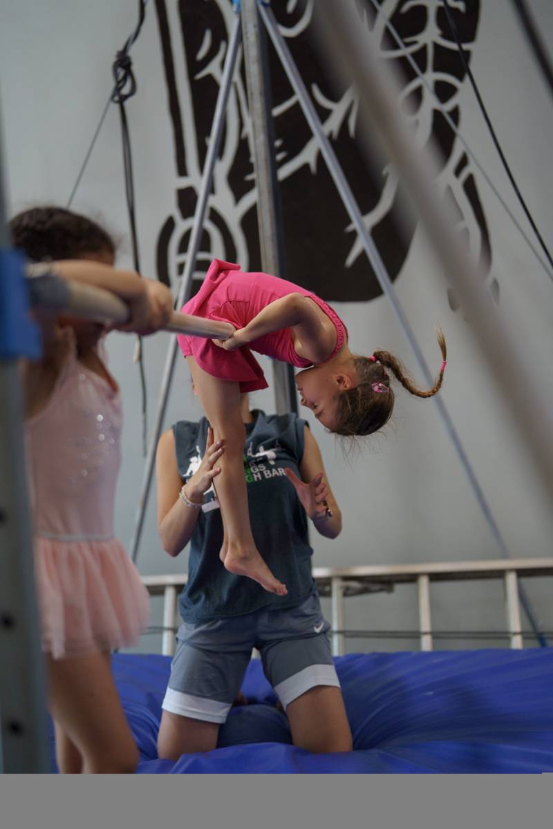 Girls gymnastics class